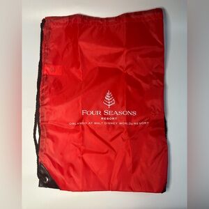 Four Seasons Resort Walt Disney World Red Drawstring Bag